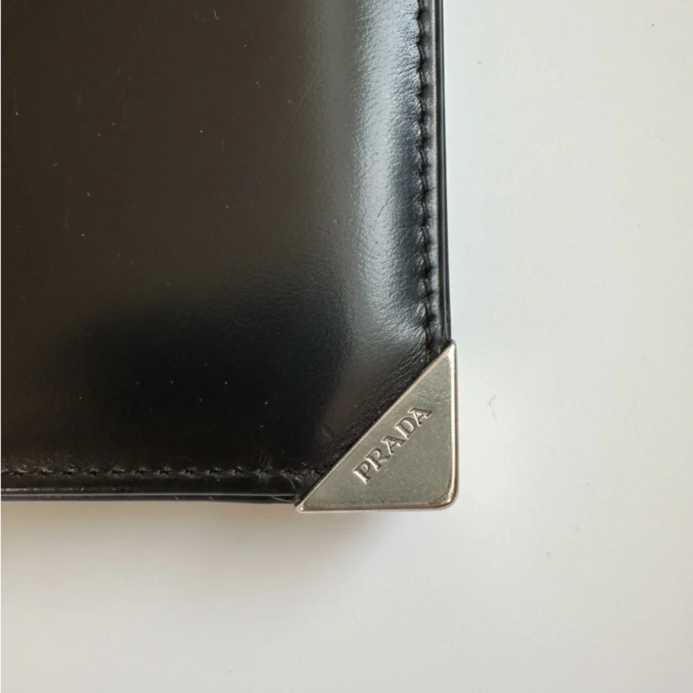 Prada Black Leather Card Wallet